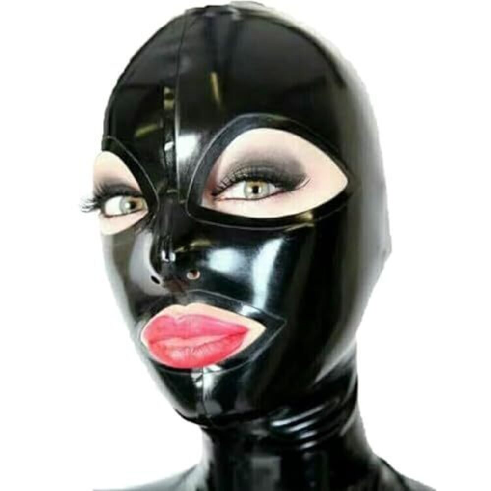 1938 Black Latex Hood Masks,Full Face Latex Mask ,Rubber Masks Cosplay Club